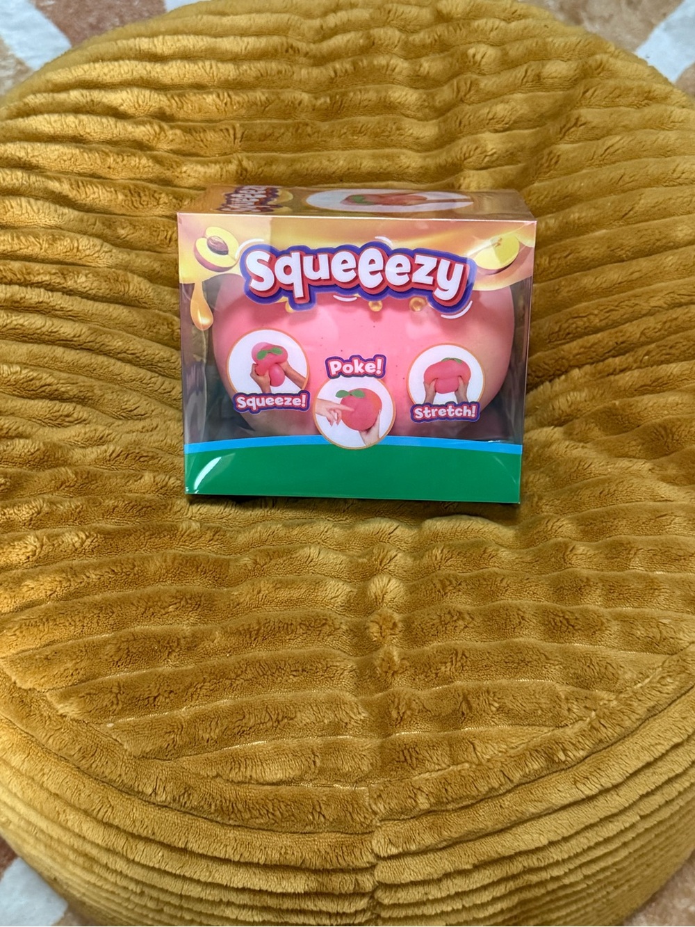 Squeeezy Sunny Days Peach Fidget Toy Stress Relief Squeeze Poke Stretch Pink New
